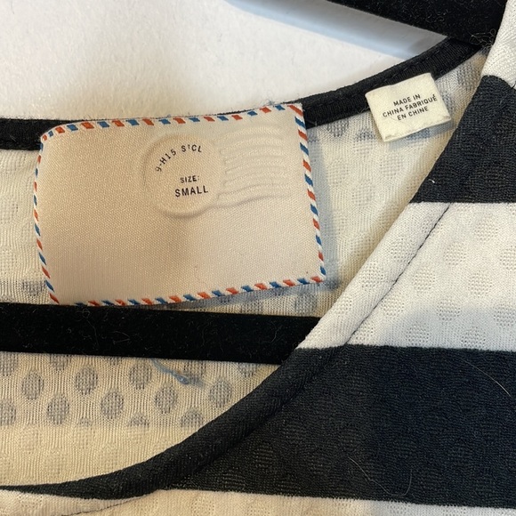 ANTHROPOLOGIE Postmark stripes floral puff sleeve tunic top - Picture 8 of 12